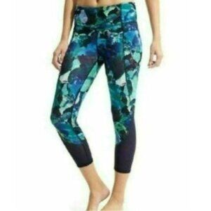 Athleta Mystique Chatarunga Women's Small Blue Green High Rise Capri Leggings
